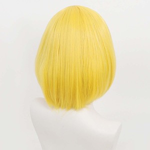Anime-Style Karotten-Cosplay-Perücke aus Hochtemperaturfaser, Kurzes Blondes <span class=keywords><strong>Bob</strong></span>-Haar, Atmungsaktive Kappe für <span class=keywords><strong>Comic</strong></span> Con Party AOKG-008 - Product Image 3