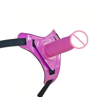 Correa en <span class=keywords><strong>Dildo</strong></span> Silicona Suave Ecológico Realista Arnés Ajustable Parejas Juguete Sexual Carne Rosa Púrpura Rojo - Product Image 2