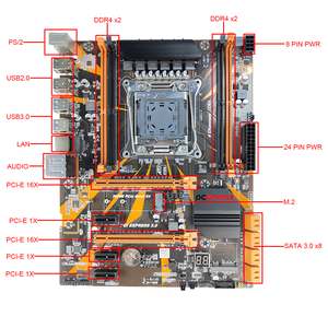Carte mère PCWINMA X99 + processeur Xeon E5 V3 + 16 Go de RAM DDR4 Combo LGA2011-3, M.2, PCIe 3.0, carte mère ATX OEM Kit de bureau de jeu - Product Image 5