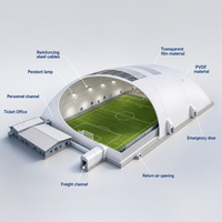 Struttura Gonfiabile per Stadio di Calcio con Membrana PVDF Resistente a Vento e Neve, Design Personalizzabile