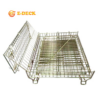 Cage en treillis métallique pliable et empilable pour entrepôt, robuste, avec feuille de PP
