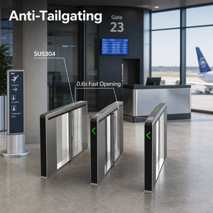 Cancello Automatico Anti-Intravasalo in Acciaio Inox SUS304 con Apertura Rapida 0.6s, Riconoscimento Facciale, Controllo Accessi per Terminal Aeroportuali - Fornitore Professionale - Product Image 1