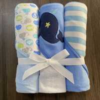 Lot de 3 serviettes de bain carrées pour bébé, super douces, en coton écologique, à capuche, motif dessin animé, 76x76 cm, pour la maison