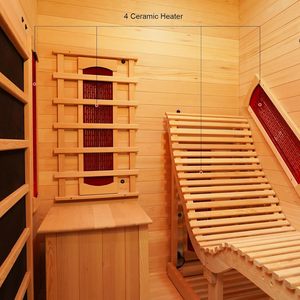Smartmak 1 or 2 Person Full Spectrum Red Light Therapy Luxury Recliner Home Corner Canadian Hemlock <strong>Far</strong> <strong>Infrared</strong> Wood <strong>Sauna</strong> - Product Image 5