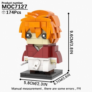Figure di Anime personalizzate <span class=keywords><strong>Rurouni</strong></span> <span class=keywords><strong>Kenshin</strong></span> HIMURA testa di mattoni <span class=keywords><strong>KENSHIN</strong></span> mini giocattoli set di blocchi da costruzione mattoni - Product Image 3