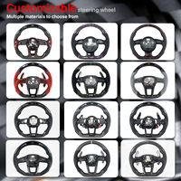Volant en fibre de carbone pour Audi A3 A4 A5 A6 TT TTRS C7 C8 Q3 Q5 Q7 4L SQ5 SQ8 avec bouton de démarrage R8 et LED