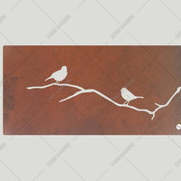 Paravents de jardin Art Déco en acier patiné - Panneaux Corten résistants aux intempéries découpés au laser, à découpe rotative, imperméables, pliables, installation facile