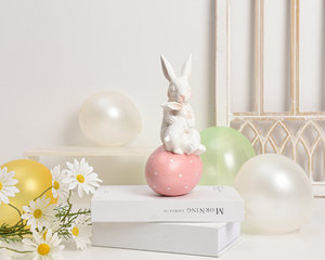 Decorazioni pasquali europee graziose decorazioni in resina di coniglio resuscitato decorazione da tavolo per la casa regalo di Pasqua - Product Image 4