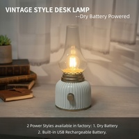 Lampe de Noël LED sans fil personnalisée en résine européenne, alimentée par piles, avec abat-jour en verre E26, à intensité variable, pour décoration de salon