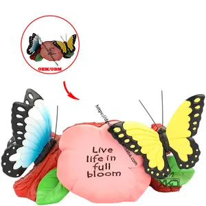 Factory custom resin toy statue sculpture made outdoor and indoor decoration polyresin butterfly figurine suppliers