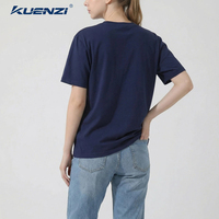 T-shirt pour femme Kuenzi, personnalisé avec logo, col rond, manches courtes, 100% coton, 270GSM, coupe ample, épaules tombantes