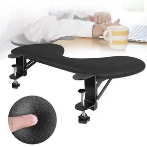 Descanso de braço para computador, extensor de mesa com almofada de couro, descanso de pulso, teclado ergonômico, extensor de mesa