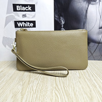 Sac à main pochette tendance pour femme, grande capacité, sacs de soirée, sac enveloppe décontracté pour fille, fermeture éclair en cuir véritable avec dragonne