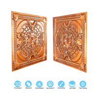 Plaques de plafond carrées en PVC imperméables, aspect antique, couleur cuivre archaïque, pour usage hôtelier PL31