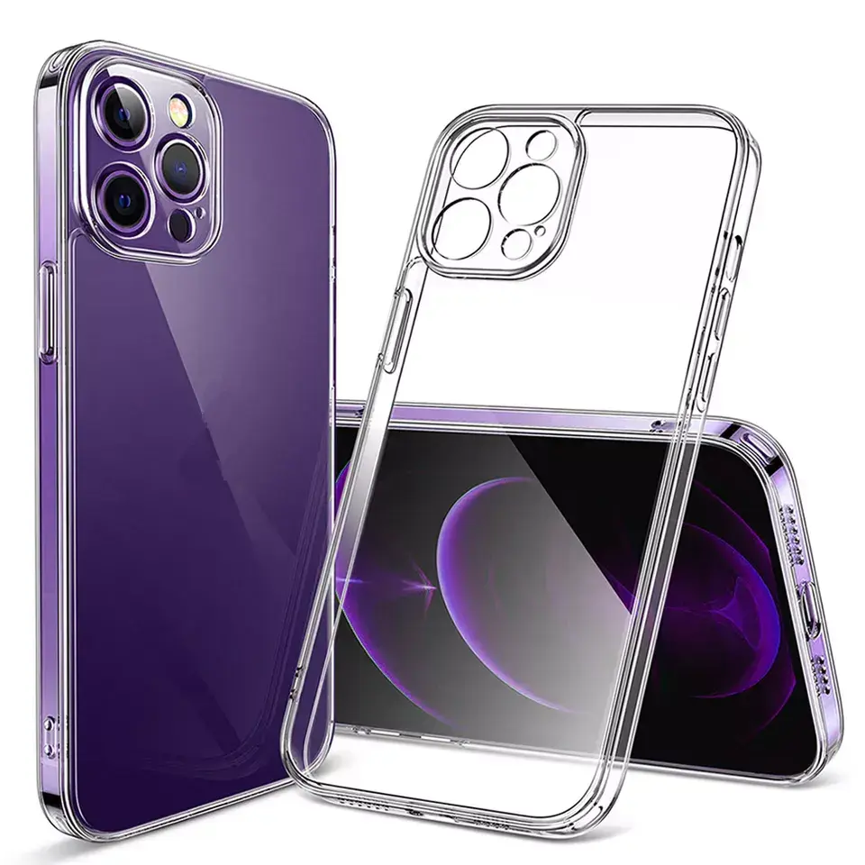 Coque transparente ultra fine pour iPhone 15 14 13 12 11 Pro XS Max XR X Silicone souple pour iPhone Coque arrière de téléphone