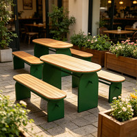 Ensemble table et chaises WPC populaire, résistant à l'eau et aux intempéries, mobilier d'extérieur pour cour, salon de thé et café, présentation extérieure