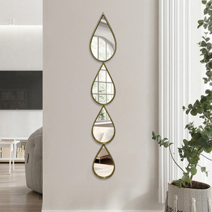 <span class=keywords><strong>Miroir</strong></span> élégant en forme de <span class=keywords><strong>goutte</strong></span> <span class=keywords><strong>d</strong></span>'<span class=keywords><strong>eau</strong></span> avec cadre en métal, belle <span class=keywords><strong>d</strong></span>écoration murale, salon, chambre à coucher, design artistique, <span class=keywords><strong>miroir</strong></span> suspendu - Product Image 1