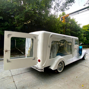 Voiture funéraire électrique vintage ZOWN argentée et bleue, style européen, design classique, carrosserie en acier à ressorts de haute qualité, huit suspensions - Product Image 1