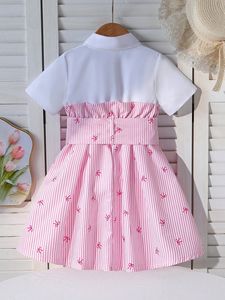 Nuevo Falda Corta Tipo Petticoat para Niñas, Estilo Europeo Americano, con Lazo en Contraste de Color y Estampado - Product Image 3