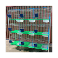 Cages d'élevage de lapins en fil de fer galvanisé à 12 portes pour usage agricole