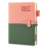 Carnet en cuir personnalisé 2027 avec couverture rigide, bande élastique, attache pour stylo, agenda professionnel, journal, papeterie de bureau, cadeau, agenda