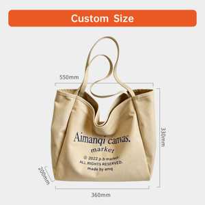 Wholesale Promotion Eco-Friendly Organic Cotton Canvas <b>Tote</b> Bag Recycled Custom Colors Logo Printed Letter Pattern Shopping Rope - Product Image 4
