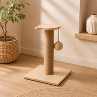 Meilleure Vente : Griffoir pour Chat en Bois Massif, Plateau Tournant, Poteau à Griffer, Structure d'Escalade pour Chat avec Balle Suspendue et Cordes en Sisal