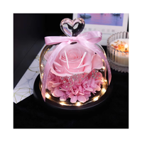 Cadeaux 2026 pour la Fête des Mères, la Saint-Valentin, la Remise des Diplômes, Pâques : Rose Éternelle Préservée en Dôme de Verre en Forme de Cœur, Longue Durée (3-5 ans)