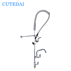 47&quot; Height Brass Deck Mount <strong>Kitchen</strong> Sink <strong>Faucet</strong> Pull-Down Pre-Rinse <strong>Sprayer</strong> Commercial Grade for Hotel Restaurant Industries - Product Image 1