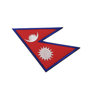 2*3.15インチネパール刺繍赤い色服ブルーエッジカスタム旗戦術布パッチバッグ & 帽子用 - Product Image 4