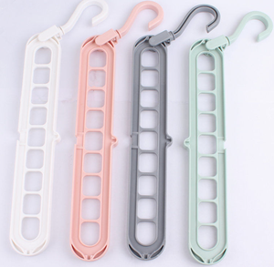 En gros, Organisateur de vêtements multifonctionnel en plastique pliable à 9 trous, avec rotation à 360 degrés, 9-en-1 - Product Image 1