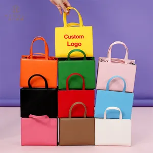 MOQ rendah kustom Logo tas Tote Kecil kulit PU populer wanita bahu tas Tote wanita tas tangan