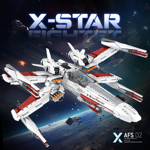 Guly 98003 X-STAR Wing <span class=keywords><strong>Starfighter</strong></span> Shuttle Interstellar Vessel Starship Wars Spaceship Building Block Set Model Toy Gift - Product Image 2