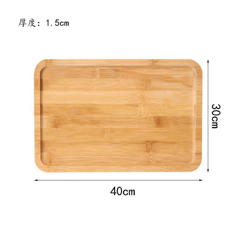 Assiette carrée en bambou, 40*30*1,5 cm