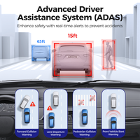 AZDOME M360 ADAS kamera dasbor mobil, DVR dua saluran dengan 5G Wifi GPS WDR kotak hitam mobil 4K depan dan belakang