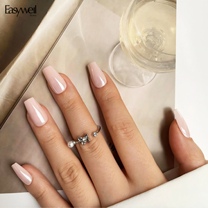 Easywell - Juego de 30 Uñas Postizas de Gel Suave, Diseño de Ataúd, Cobertura Total, Acrílicas, Personalizadas, Hechas a Mano - Product Image 1