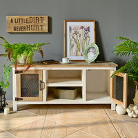 Meuble TV console en bois fait main style ferme 2026 avec rangement pour salons d'appartements et d'hôtels
