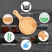 Mini planche à découper en bambou, ensemble de planches à découper en bambou avec poignée, planche à découper en bambou de 6 pouces avec compartiment pour fruits