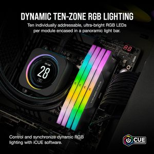 Mémoire RAM DDR5 VENGEANCE RGB 32 Go (2x16 Go) 7200 MHz CL34 compatible XMP ICUE pour ordinateur de bureau noir (CMH32GX5M2X7200C34) - Product Image 2
