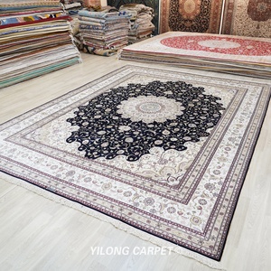 YILONG 9 'X 12' Handmade Oriental Lụa Thảm Huy Chương Truyền Thống Làm Bằng Tay Ba Tư Tabriz Thảm - Product Image 3