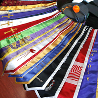 Écharpe de remise de diplôme personnalisée en satin brodé de l'Université de la Jamaïque, en polyester, unisexe pour adultes