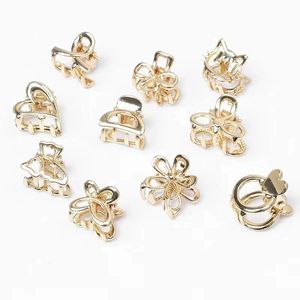 Оптовые маленькие заколки-крабики для волос для девочек, милые заколки-зажимы в форме акулы, геометрические металлические заколки-крабики для женщин - Product Image 1