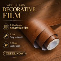 Papel Tapiz Autoadhesivo con Diseño de Rejilla de Madera Moderna, Película de Vinilo de PVC Impermeable y Removible