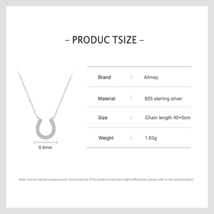 Ailmay 925 encanto de plata esterlina en forma de U deslumbrante AAAAA CZ colgante collar para mujeres niñas regalos del Día de San Valentín joyería fina - Product Image 5