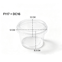 Boîte en plastique transparente avec couvercles de 12 oz, 16 oz, 24 oz, boîte à parfait pour salade, fruits, yaourt, smoothie, dessert