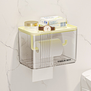 Bathroom Tissue Box Wall Mounted Waterproof No Drill Rectangular Gold Stamped Version Simple Version Summer 2023 - Product Image 3