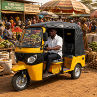 Vente en gros de rickshaw électrique fermé motorisé à trois roues, tricycle pour passagers, tuk-tuk, moteur haute puissance