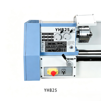 Tour manuel horizontal compact YH B25 pour mandrin à 3 mors, mini-tour pour le travail des métaux (acier inoxydable, aluminium, cuivre)