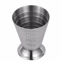 BGM.FOX Promotion Spéciale Jigger à Mesurer pour Cocktails et Vin, Écologique, Moderne, en Acier Inoxydable, Multi-Niveaux, 75 ml, Diamètre 5-10 cm