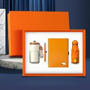 Enterprise Promotional Business Gift Box 4-in-1 Customized Paper UV Printed Handmade <b>Notebook</b> + Coffee Cup + Pen + Umbrella <b>Set</b> - Product Image 4